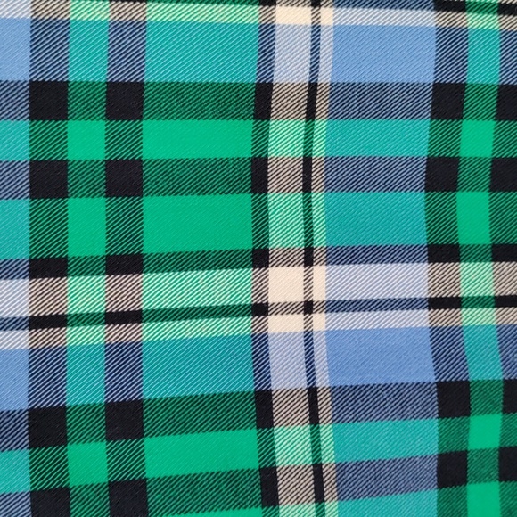 02105 Talbots green & blue plaid brushed cotton button up shirt 1X - Picture 6 of 10